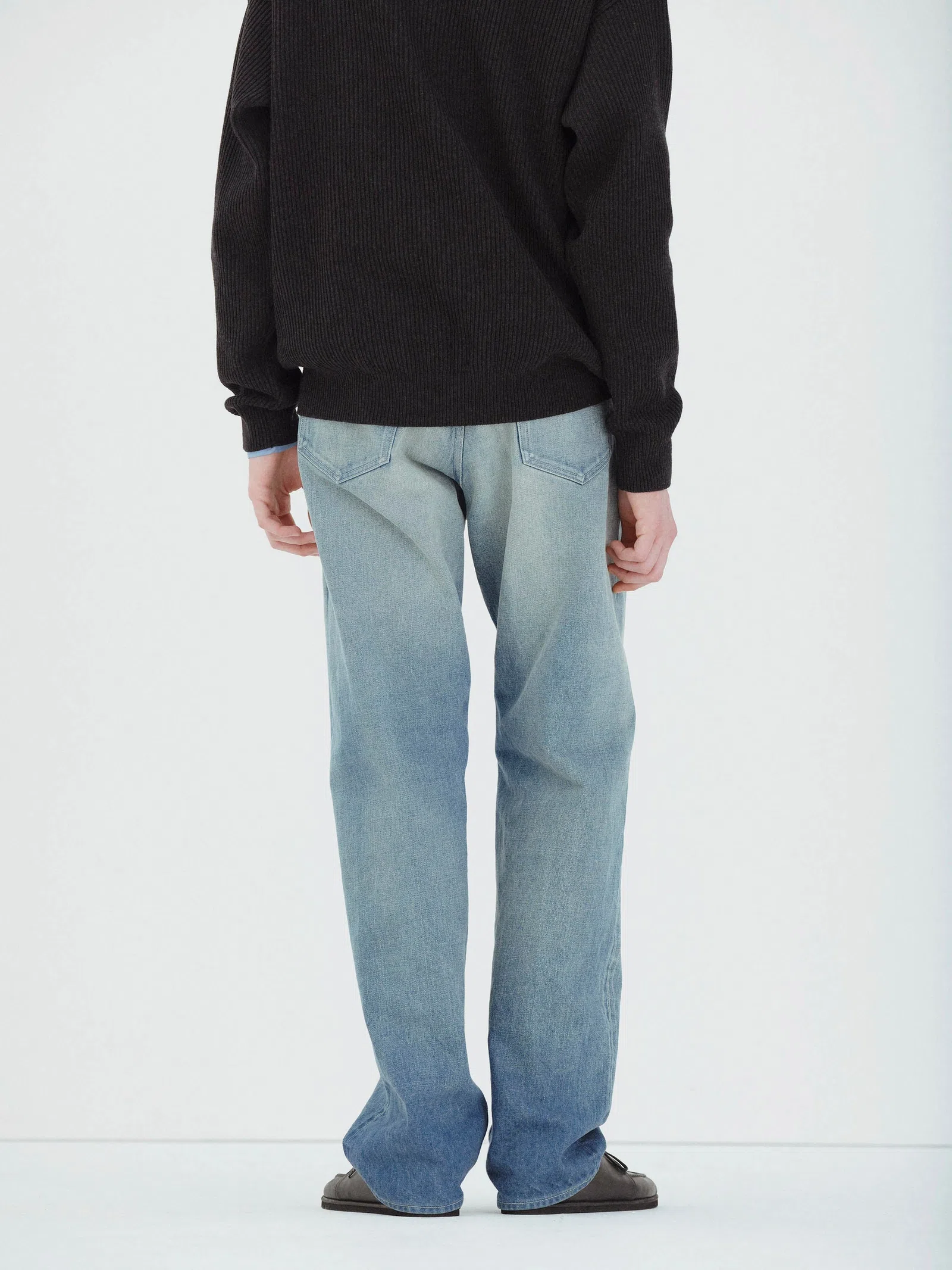 Auralee Selvedge Faded Heavy Denim Wide Pants
