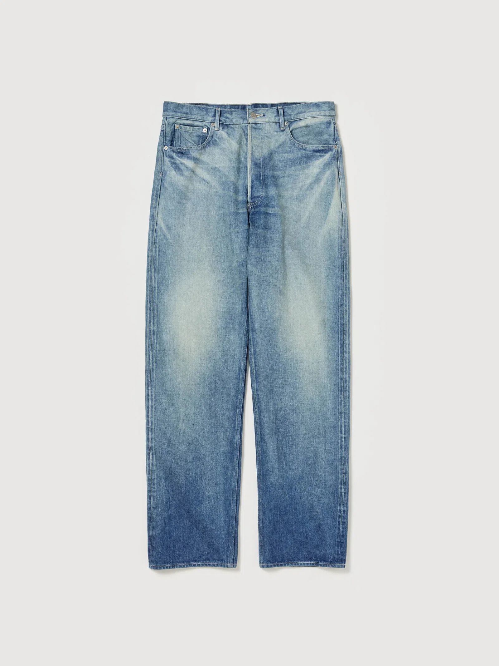 Auralee Selvedge Faded Heavy Denim Wide Pants