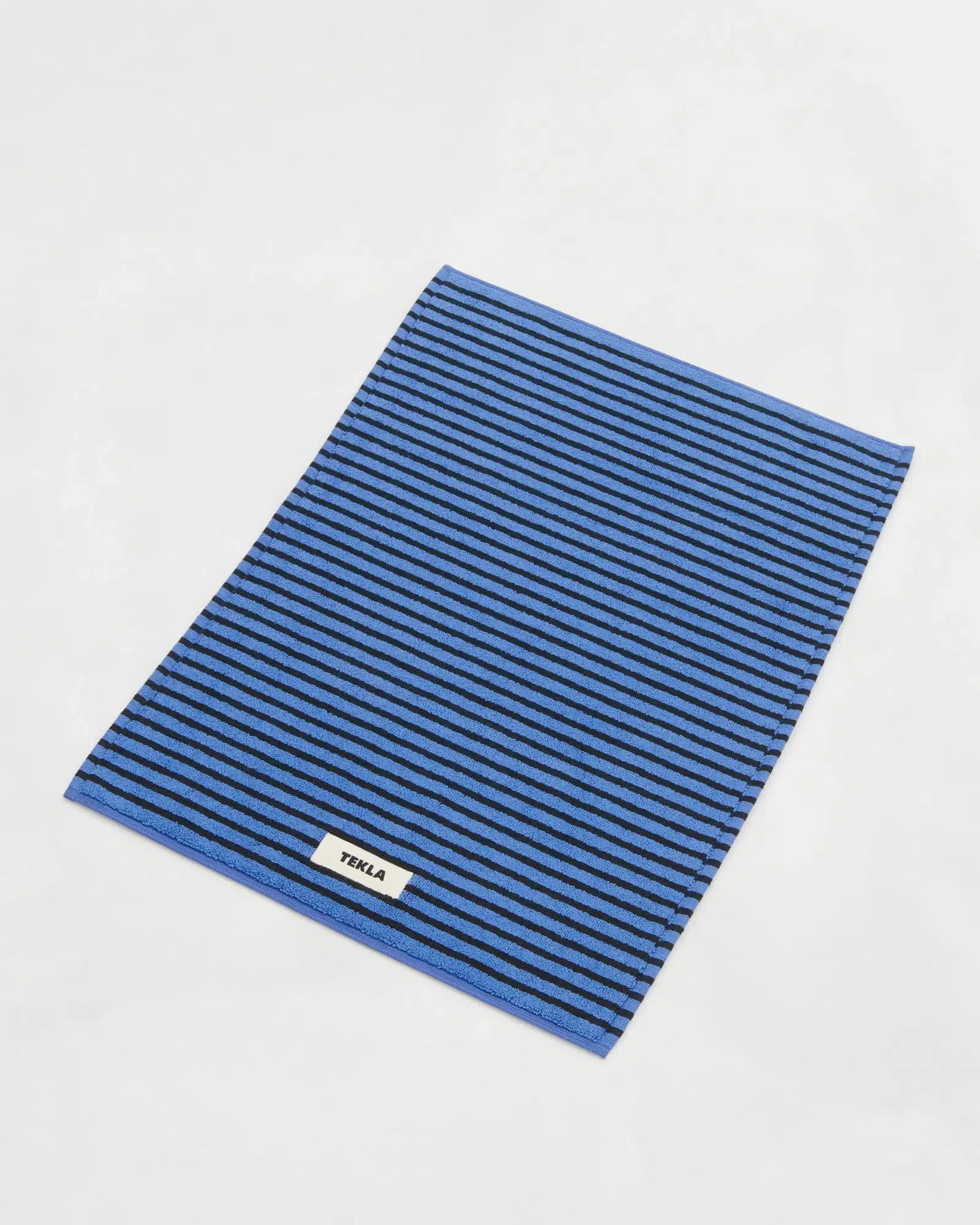 TEKLA Terry Bath Mat - Blue & Black