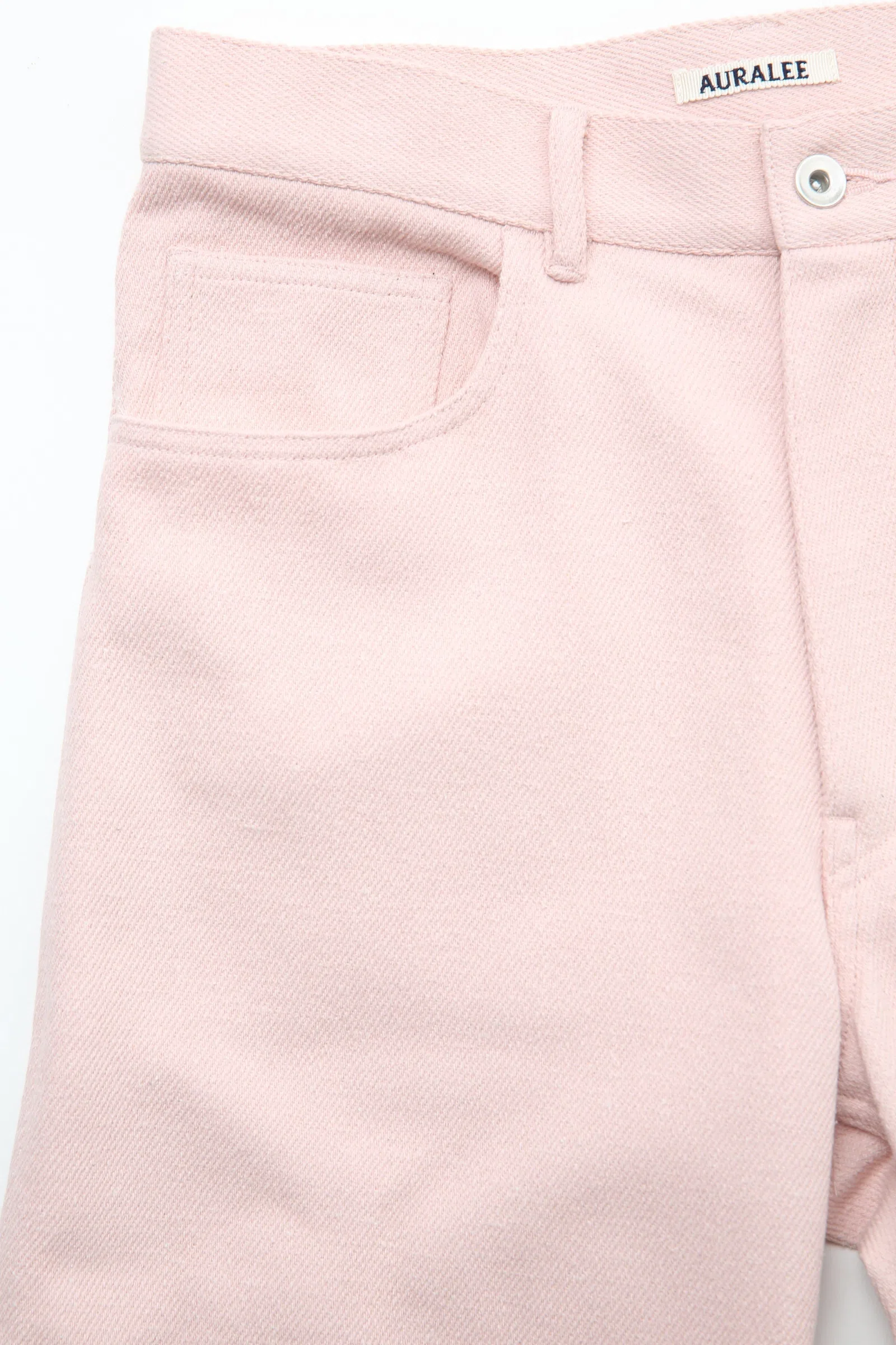 Auralee Silk Nep Denim 5P Wide Pants
