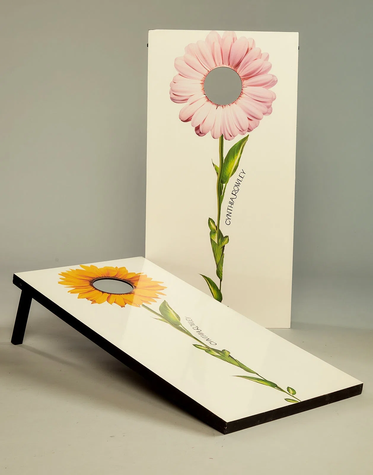 Cynthia Rowley Bloom Cornhole Boards - Pink/Yellow