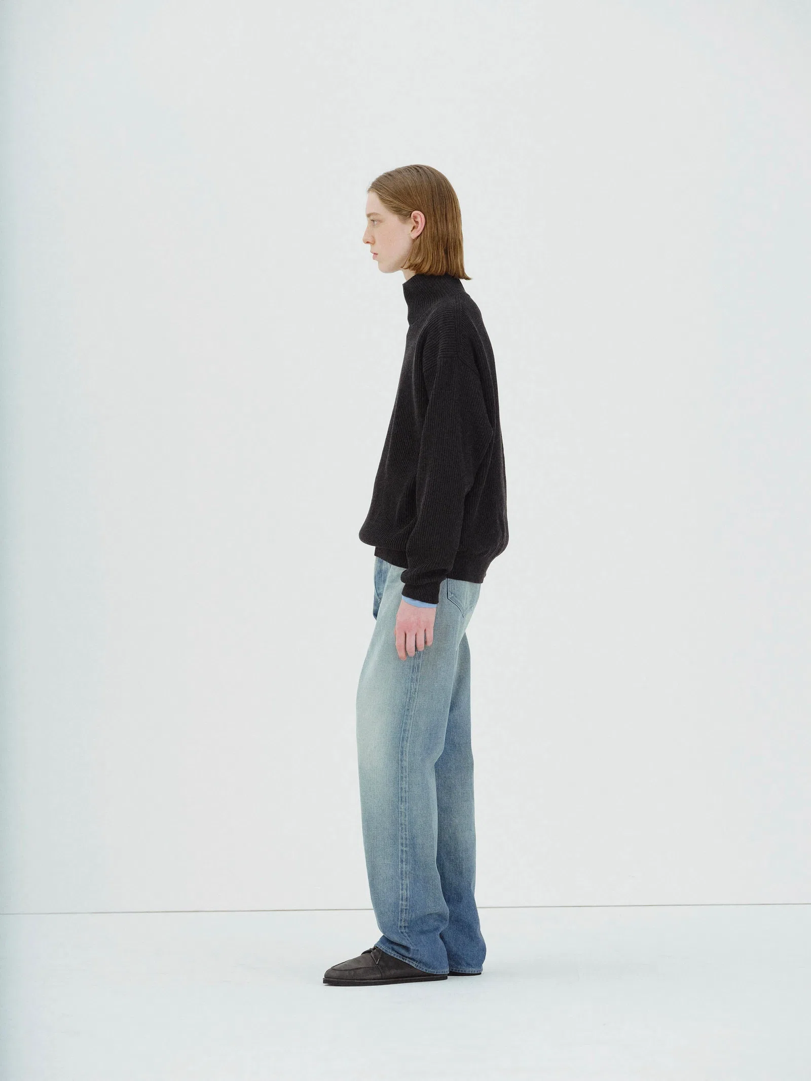 Auralee Selvedge Faded Heavy Denim Wide Pants
