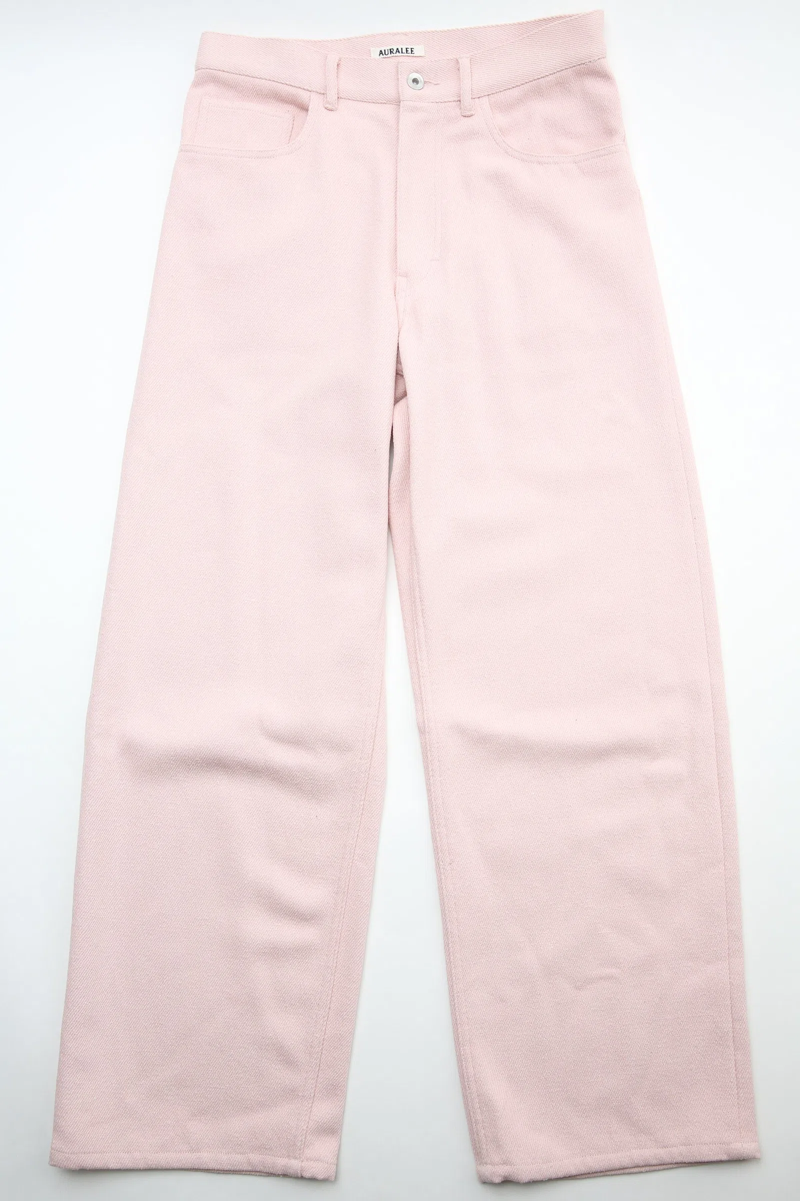 Auralee Silk Nep Denim 5P Wide Pants