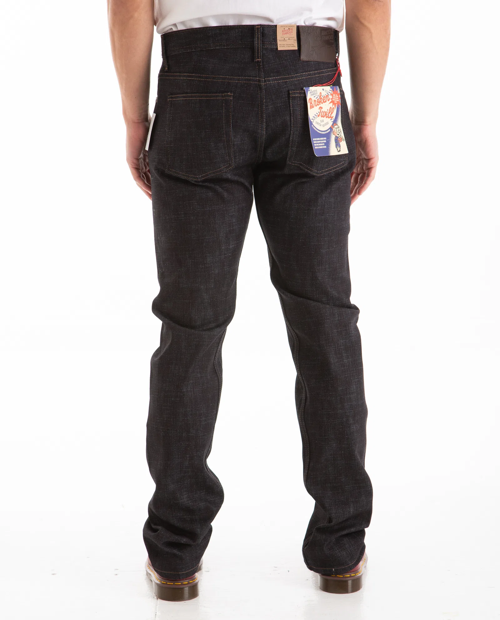 Naked & Famous Weird Guy Broken Twill Slub Stretch Selvedge Jeans - INDIGO